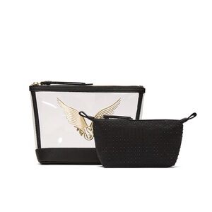Victoria's Secret Black and Gold Cosmetic Bag Set